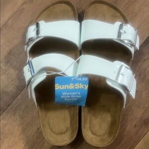 White womens Slide Sandals